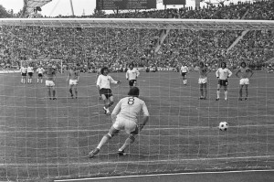 Paul Breitner scores from the spot in the World Cup Final, 1974