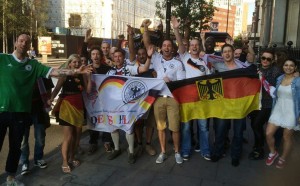 Before the game outside the Bavarian Beerhouse